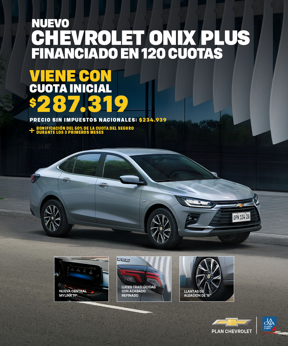 Chevrolet Onix Plus plateado financiado en 120 cuotas con plan -Chevrolet.