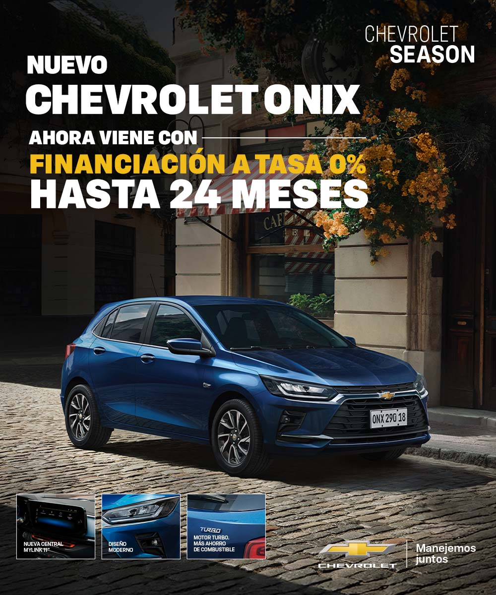 Chevrolet Onix, hatchback compacto con diseño moderno.