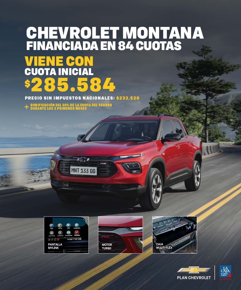 Chevrolet Montana LT 2026 - Pickup robusta y funcional.